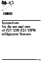 Frigoriferi Zanussi 12R-Z21 Manuale per l'uso e la manutenzione