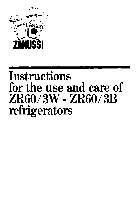 Frigoriferi Zanussi 3W - ZR60/3B Manuale d'istruzioni