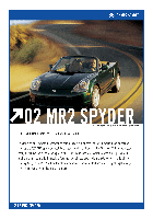 Automobile Toyota Spyder 02 MR2 Manuale utente