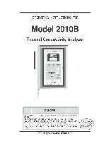 Pentole a cottura lenta Teledyne Thermal Conductivity Analyzer Model 2010B Manuale utente