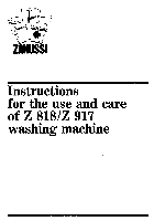 Lavatrici Zanussi Z 818 Manuale d'istruzioni